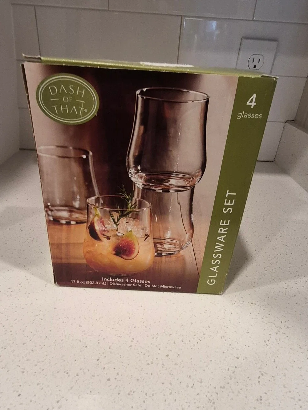 Clear Glassware Set - 4 Clear Drinking Glasses